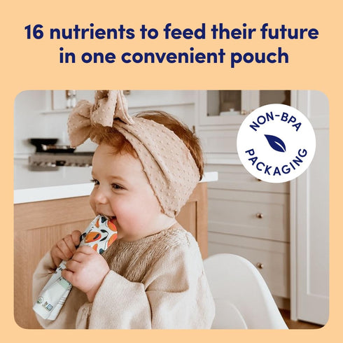 Cerebelly Organic Carrot Rosemary & Beef Bone Broth Puree, 4 oz Pouch (6 Pack) for 6+ Months