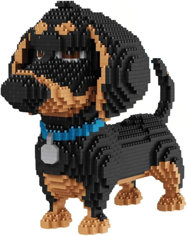 XinLiangDian Dachshund Dog 3D Puzzle 2100 PCS Building Blocks Set,Animals Gifts Compatible with