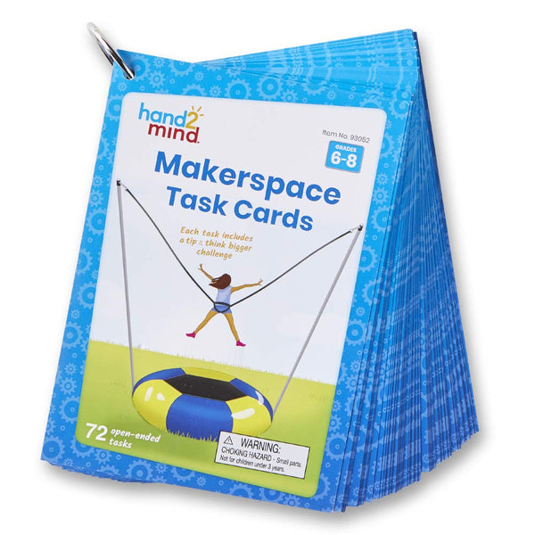 hand2mind Makerspace Task Cards, Grades 6-8, STEM Challenge Cards for Middle School Science Classroom