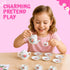 17 Set Playset, Pieces Floral Miniature Porcelain Ceramic Tea - Pretend Play Kids Toy Mini Kitchen Fun Doll Dramatic