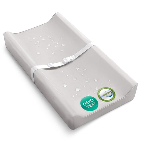 Waterproof Vegan Leather Contoured Baby Changing Pad | Wipe-Clean PU Leather Diaper