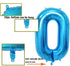 40 Inch Blue Big Number Balloons Kit for Happy Birthday Party Decorations, Foil Mylar Helium Baby Shower