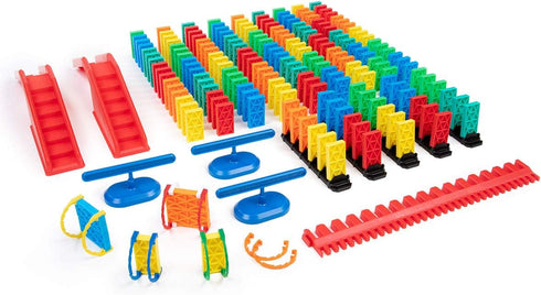 Bulk Kinetic Domino Kit | 204pc Dominoes Set, STEM STEAM Small Toys, Family Games for Kids