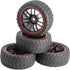 12mm Hex Wheel Rims & Rubber Tires for Redcat HPI Tamiya HSP RC 1/10 on-Road Racing Car (Pack of 4)