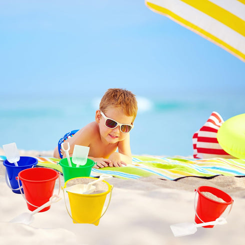 Playsets (Pack 12) 5.25" Set The Dreidel Company Beach Day of Sand Bucket Play Box Includes, Pail & Shovel Sand Toy