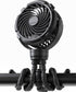 TUNISE Stroller Fan, Rechargeable with TYPE-C Port, 4000mAh, 360 Rotatable, 3-Speed, Flexible Tripod,