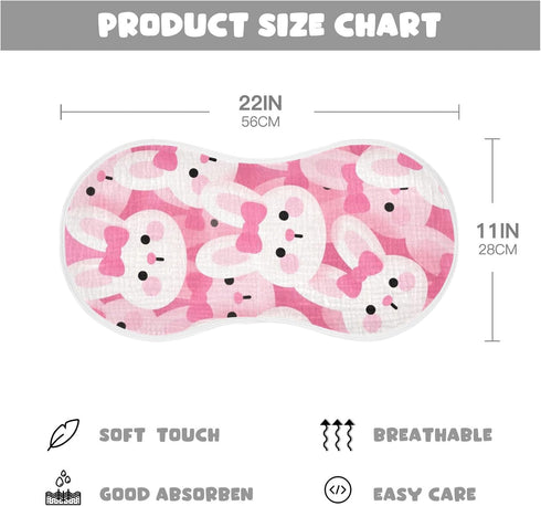 tplaotee 22x11in Cartoon Cute Rabbit Pink Cotton Baby Burp Cloth Good Absorbent? Baby wash Cloth for Babies Girls