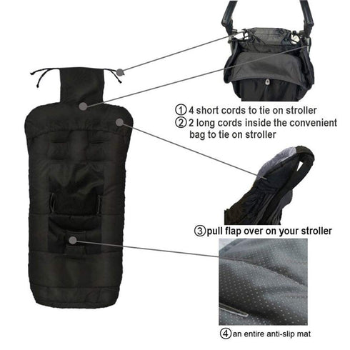 3-Seasons Cozy Go Water Repellent Stroller Footmuff, Baby Toe Pushchair Sleeping Bag Toddler,Winter Outdoor Tour