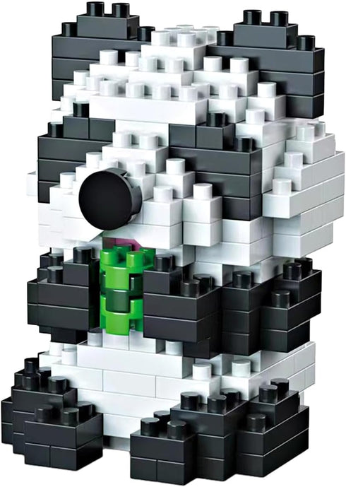 Kids Adult Animal Micro Building Blocks Set KLJM-10, 239 PCS Panda Eating Bamboo for Home and Office Decoration