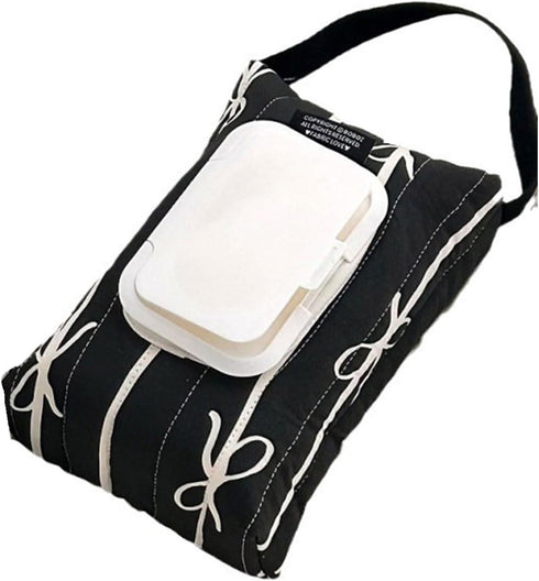 REDYY Sturdy Cotton Wet Wipe Storage Pack Quilted Bowknot Stripe Designs Soft Travel