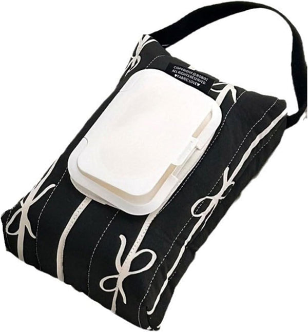JUNNOTI Travel Friendly Wet Wipe Storage Case Quilted Sturdy Cotton Storage Bag With