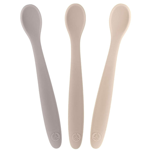 WeeSprout Silicone Baby Spoons, First Stage Infant Feeding Utensils with Soft-Tip, Set of 3 with Travel Case
