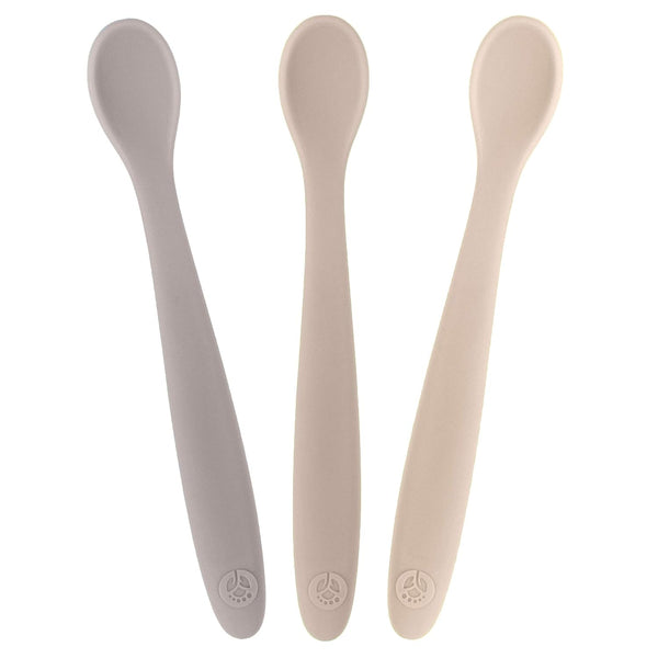 WeeSprout Silicone Baby Spoons, First Stage Infant Feeding Utensils with Soft-Tip, Set of 3 with Travel Case