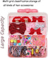 Hair Accessories Organizer for Girls, Lockable Three-layer Folding Craft Storage Box for Headbands, Clips, Ties 10.8 *
