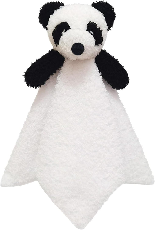 Baby White Panda Soft Stuffed Animal Security Blanket, Plush Panda Lovey, Cuddly Snuggle Blankie for Boys & Girls, 14"