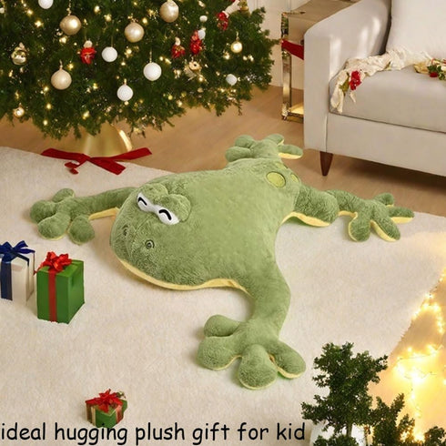 Huniupore (47.2in) Large Frog Stuffed Animal Green Frog Plush Toy Frog Plushies Hugging Pillow Gift for Boys Girls
