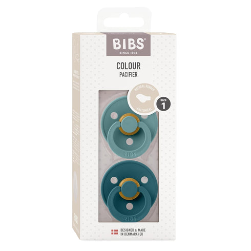 0-6 2-Pack BIBS Pacifiers Months | Colour Collection | BPA-Free Anatomical Natural Rubber Nipple | Made in Denmark |