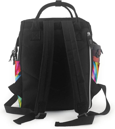 FHEDVBN Backpack Mummy Backpacks Daypack Colorful Tie Dye Diaper Bag for Women Multifunction Waterproof for Mom Dad