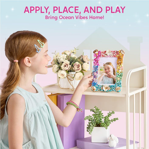 6 Summer JOVA Klever Kits Mosaic Photo Frame Craft Kits, DIY Mosaic Kits for Kids Years Old Girl Birthday Gift