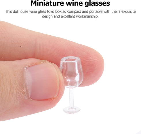 Toddmomy Mini Wine Glasses 10Pcs Miniature Dollhouse Wine Glasses 1: 12 Kids Dollhouse Kitchen Toys Dollhouse Accessories