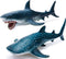 Gemini&Genius Sea Animal Great White Shark and Whale Shark Action Figure Set, Soft Rubber Marine Animal Model Toys for