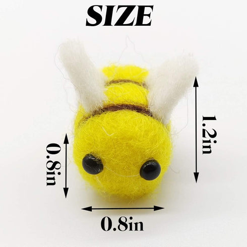 TIHOOD 20PCS Wool Felt Bee Craft Balls, Baby Shower Craft Supplies, Gender Reveal Party, DIY Craft Decoration