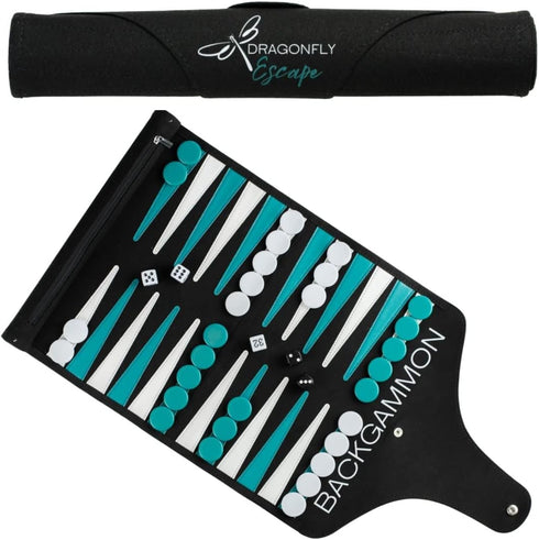 Travel Backgammon Game | Lightweight Roll-up Backgammon Set | Travel Backgammon Sets