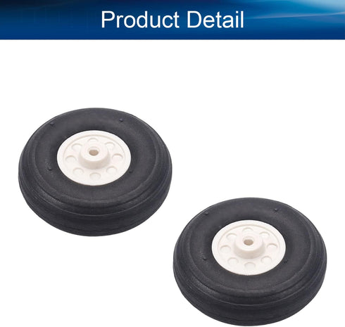 Heyiarbeit 1.5" RC Model Airplane Foam Wheel Super Light Tire and Wheel Sets, 2 Pcs PU Sponge Tire