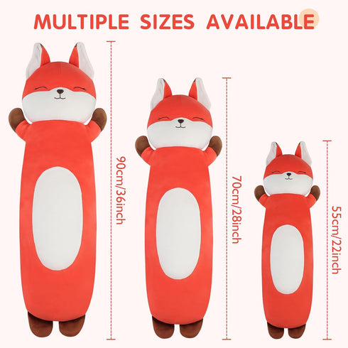 36 inch Soft Orange Fox Stuffed Animal, Giant Cute Plush Body Pillow Toy Gift for Kids, Boys Birthday