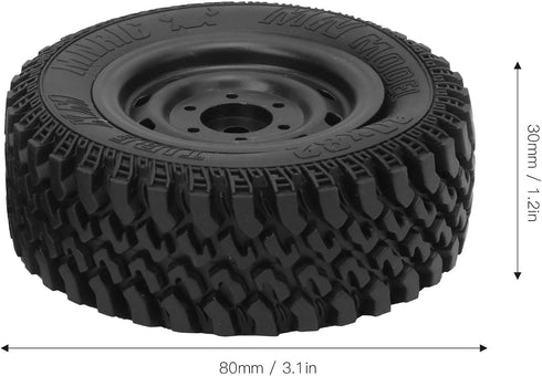 RC Tire, 4pcs Professional Plastic Rubber Tire RC Accessory Upgrade Parts Compatible with WPL C54 RC Car