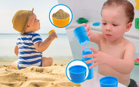 Quick Cups Games for Kids - Speed Cup Game Set with 54 Cards, 24 Cups, and 1 Bell for Family Fun
