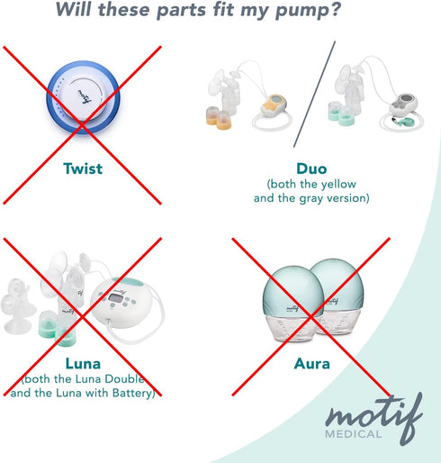(Set 2) Motif Medical Plastic Diaphragms Replacement Parts - Compatible w/Duo Double Breast Pump - Durable Motif