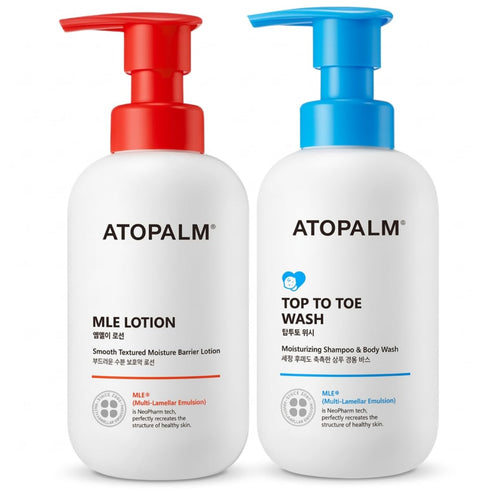 ATOPALM MLE Lotion and Top to Toe Baby Wash Bundle