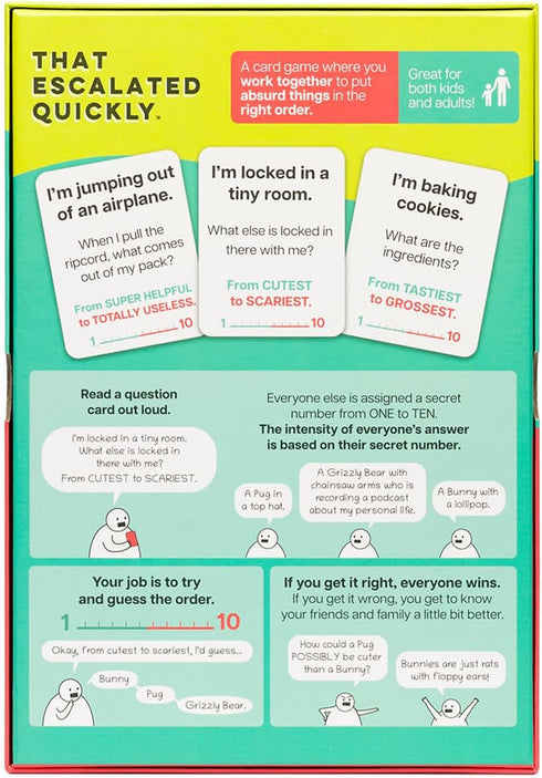 Exploding Kittens Presents That Escalated Quickly, Funny Card Game for Family Game Night with 160 Cards