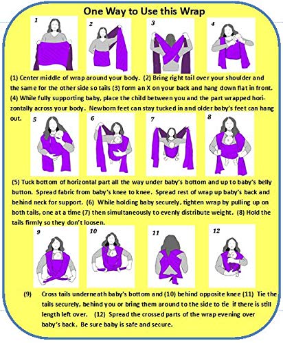 Baby Carrier Wrap Soft, Stretchy, Cotton Baby Wrap, Baby Sling, Nursing Cover Up for use with Newborn-Toddler: Evenly