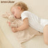 insular Bunny Lovey Blanket for Boys and Girls, Organic Cotton Muslin Security Blanket, 2 Pcs Set (Beige&Pink)