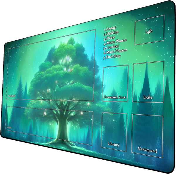 AI Painting TCG Playmat - MTG Trading Card Game Mat, 24x14 Inches, Dark Swamp Design