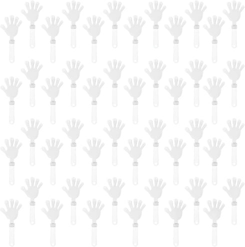 ZCYSRLQIN 100 Pcs White Hand Clappers 7.5 Inch Clappers Noisemakers Noise Makers Party