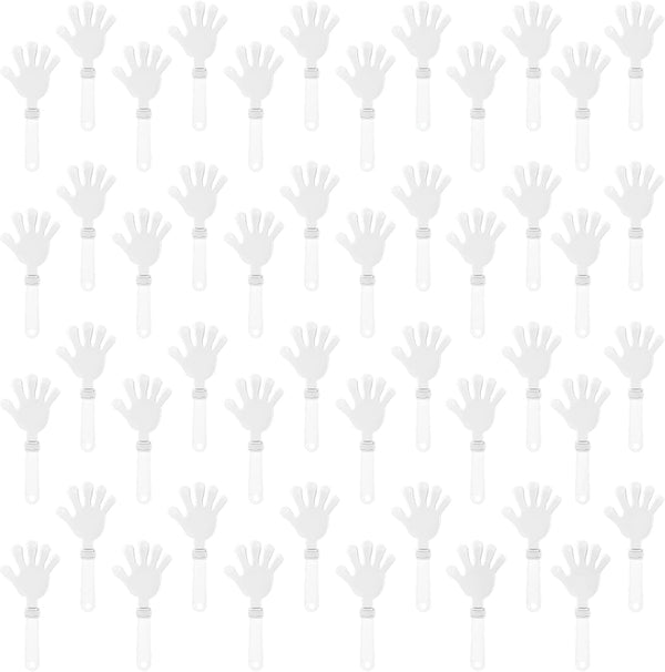 ZCYSRLQIN 100 Pcs White Hand Clappers 7.5 Inch Clappers Noisemakers Noise Makers Party