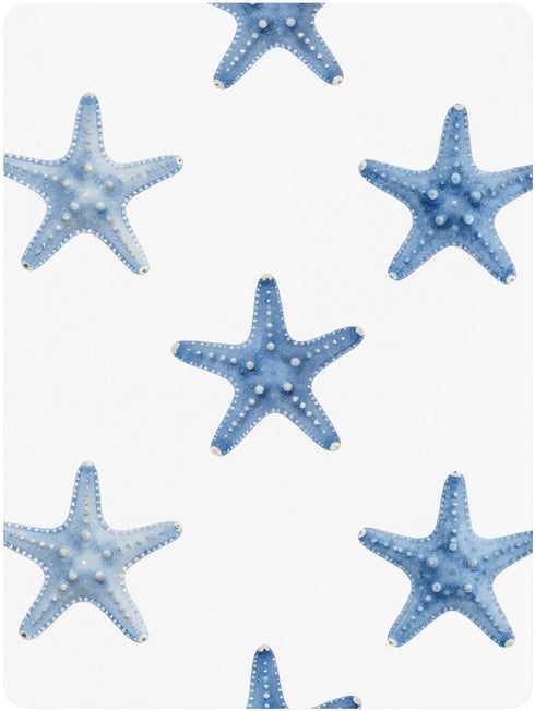 CZXW 52" 28" Starfish Sea Blue Crib Sheets Fitted x Natural Cotton Soft & Breathable for Baby Crib Mattress
