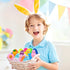 CHHOEAV 24 Pack Easter Mochi Squishy Toys Filled Easter Eggs, Plastic Easter Eggs Filled with Easter Squishy Toys