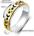 OreilleStar Anxiety Ring for Women Fidget Ring Stainless Steel Fidget Toys Adults Spinner Rings Gold Silver Moon Star