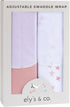 Ely's & Co. Adjustable Swaddles for Newborn, Baby Swaddles 0-3 Months, 2 Pack (Dusty Rose and Mauve Pink Star)