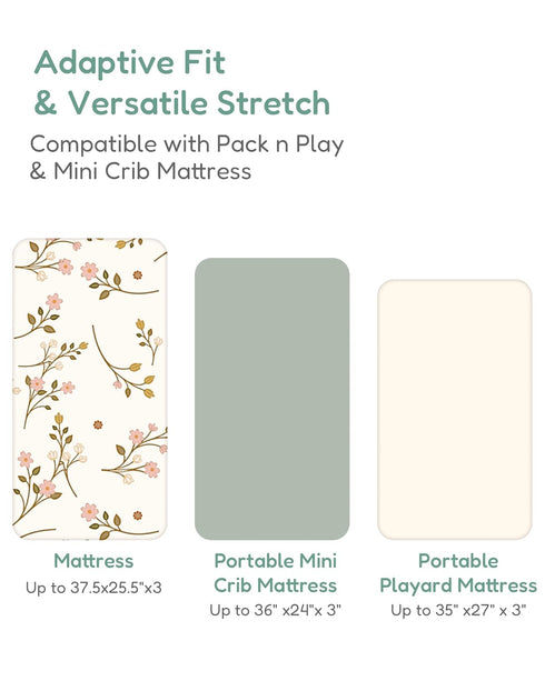TOTCHILL Pack 2 Pack, 38x26 Pack and Play Sheets Fitted Graco n Play Sheets for Playard & Travel Crib Mattress, Ultra