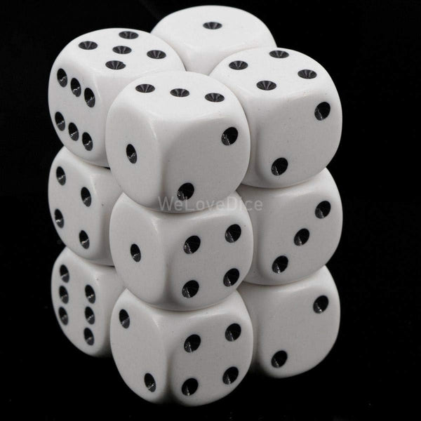 Chessex CHX25601 Dice-Opaque - 12D6 White/Black Set, One Size, Multicolor
