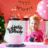 Black Glitter Minnie Inspired Happy Birthday Cake Topper with Pink Bows for Girls Birthday Party