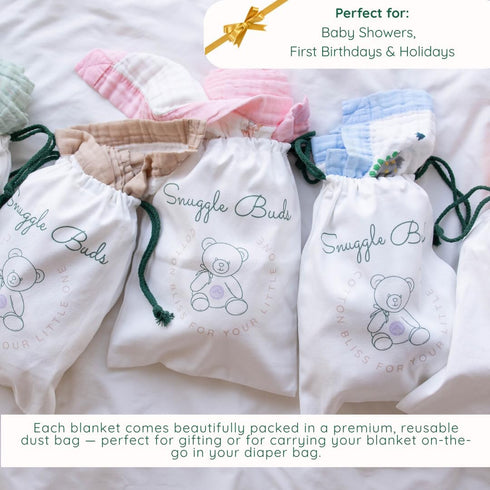 6-Layer Organic Cotton Baby Blanket | Soft & Breathable Swaddle & Receiving Blanket | Lightweight Quilt for Newborns