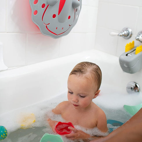 0m+, Dr. Browns CleanUp Dino-Soft Baby Bath Spout Cover and Dino-Pour Bath Rinse Cup, BPA Free, Certified Plastic