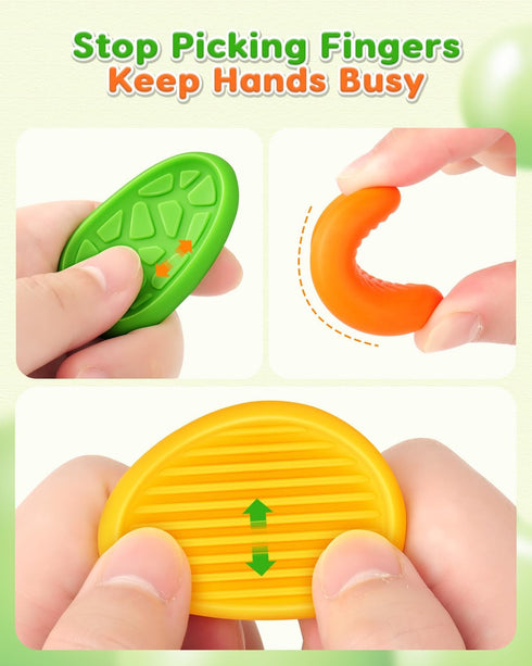 24 Pack Fidget Toys Sensory Stone for Kids: Textured Worry Stones for Adults - Bulk Fidgets for Classroom Prizes Gooide