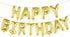 Happy Birthday Balloons Aluminum Foil Banner for Birthday Party Decorations and Supplies (Gold)